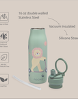noüka Stainless Steel Drinking Bottle 16 Oz Daisy Collection - Willow The Goose