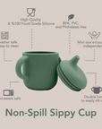 Tasse d'apprentissage anti-fuite en silicone noüka - Vieux rose