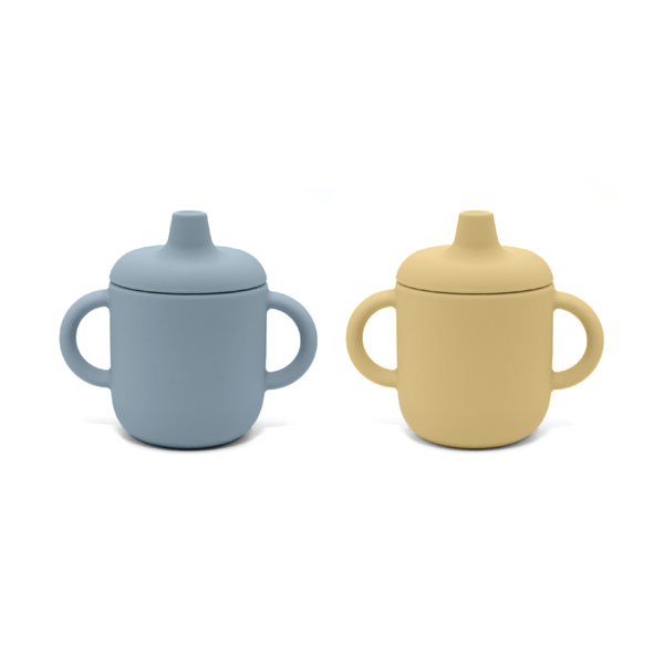 noüka Non-Spill Sippy Cup 2 Pack - Lily Blue/Butter