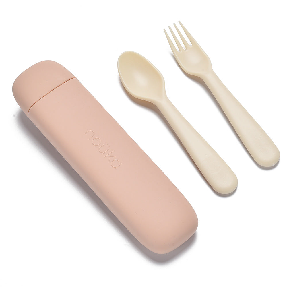 noüka Reusable Utensil Set &amp; Carry Case - Soft Blush