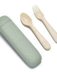 Ensemble de couverts réutilisables noüka avec étui - Feuille