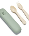 Ensemble de couverts réutilisables noüka avec étui - Feuille