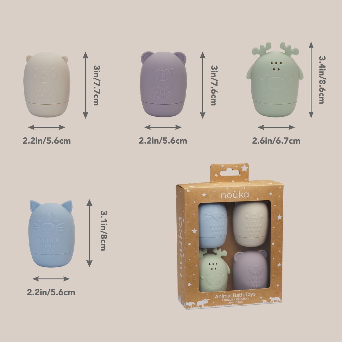 Jouets de bain pour animaux noüka – Collection Canada