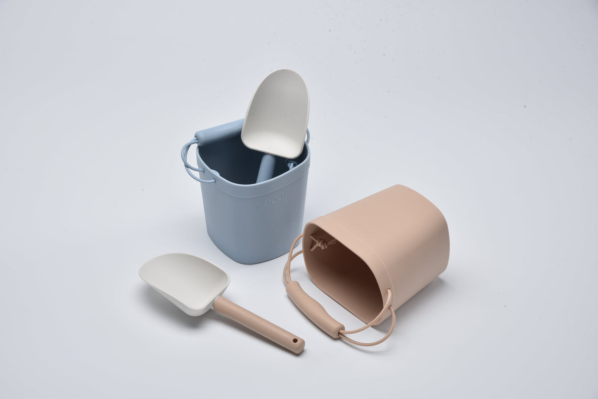 Seau et pelle en silicone noüka - Vieux rose
