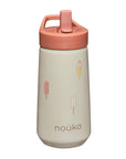 Gourde à paille avec couvercle rabattable noüka 414 ml Collection Henry - Crème glacée