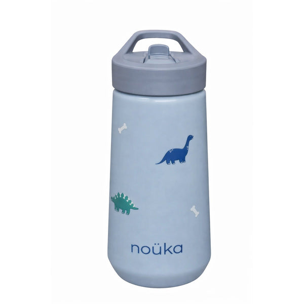 noüka Flip-Top Straw Drinking Bottle 14 Oz Henry Collection - Dino