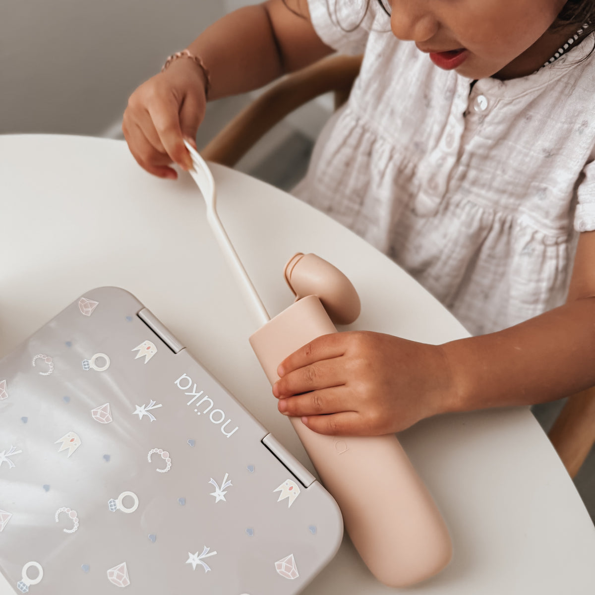 noüka Reusable Utensil Set &amp; Carry Case - Soft Blush
