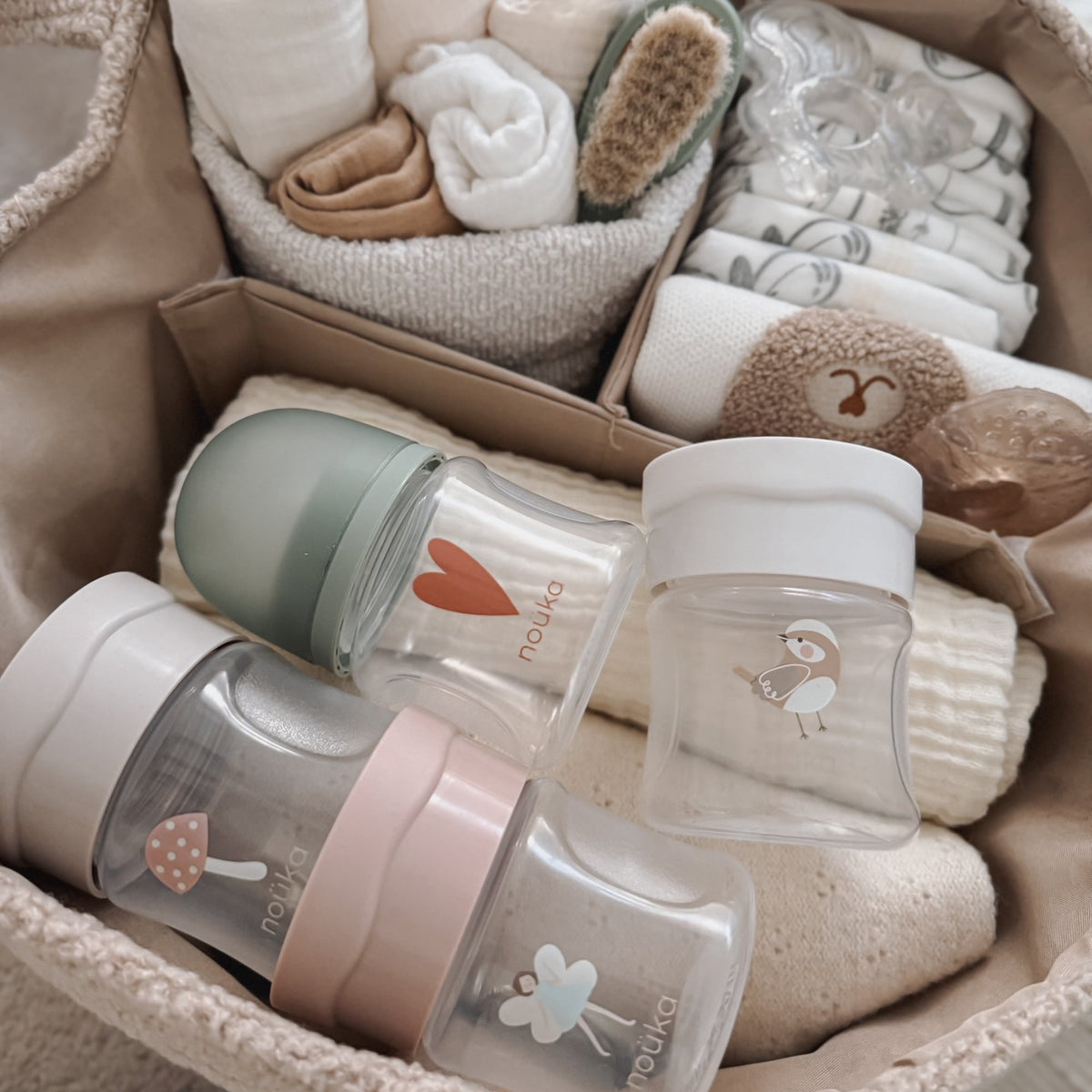 Kit de biberons et de conservation de lait noüka - Woodland