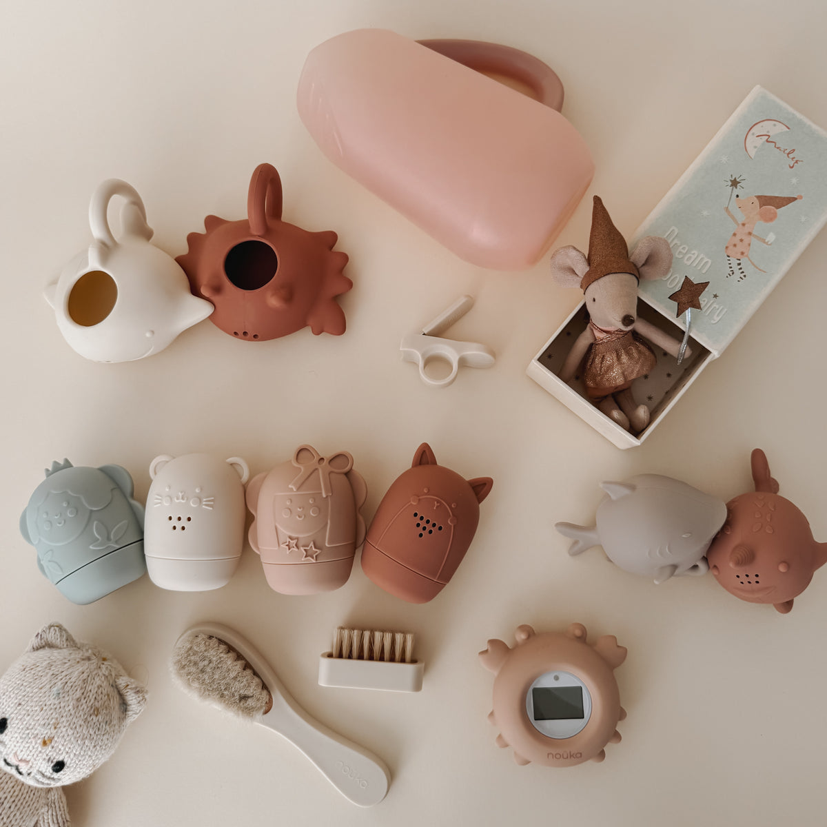 Thermomètre de bain pour bébé noüka Crabe - Vieux rose