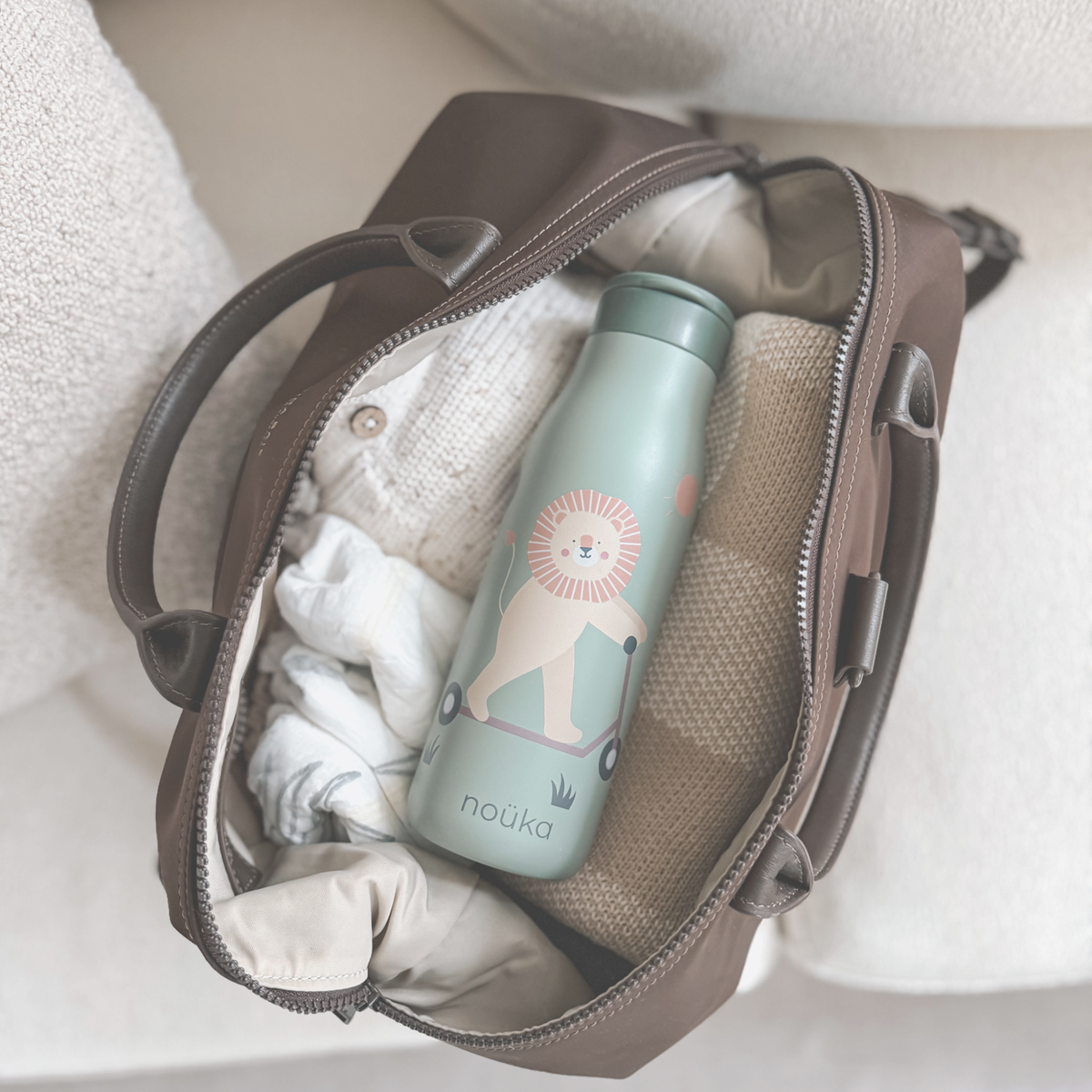 Gourde en acier inoxydable noüka 475 ml Collection Daisy - Roary le Lion