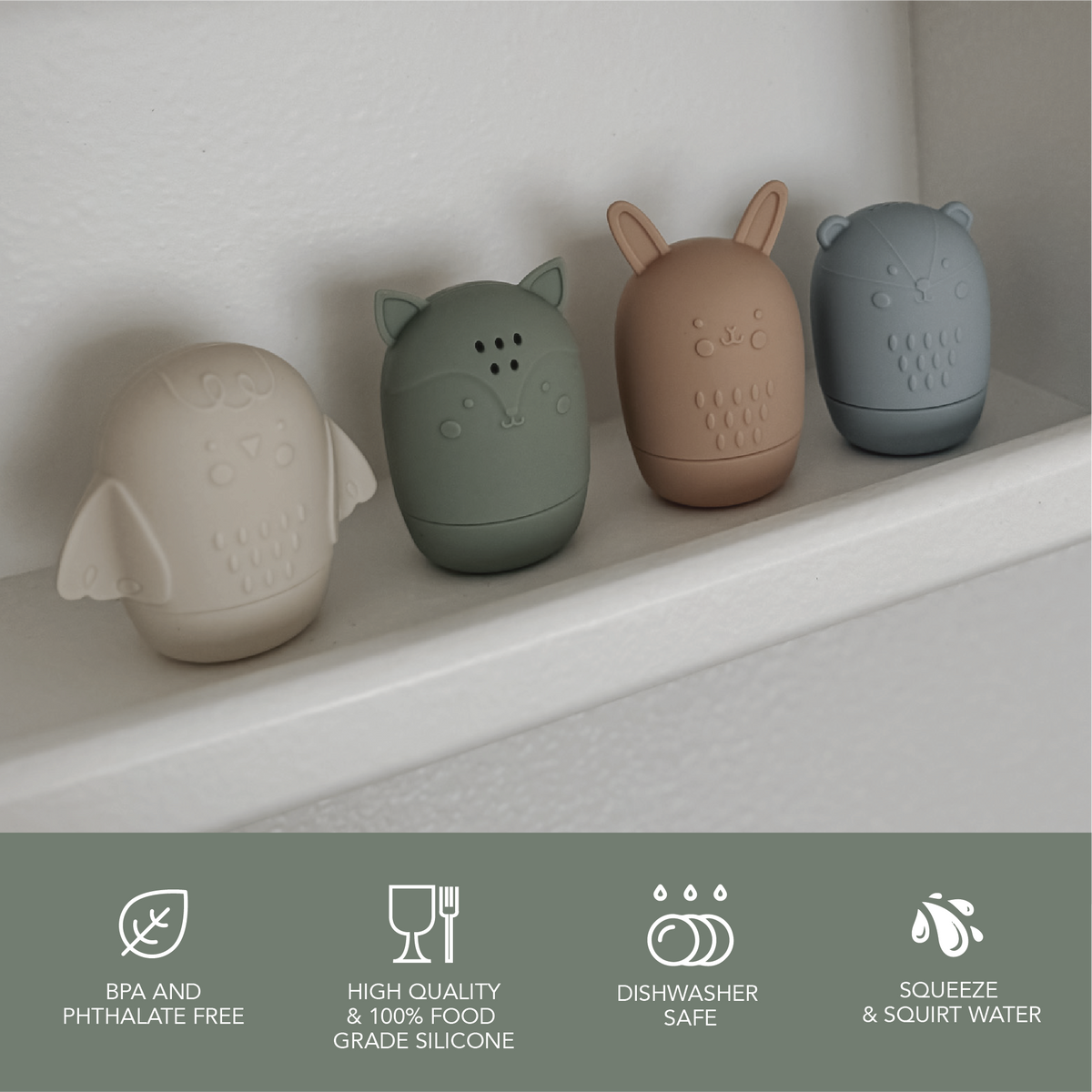 Jouets de bain pour animaux noüka - Collection forêt