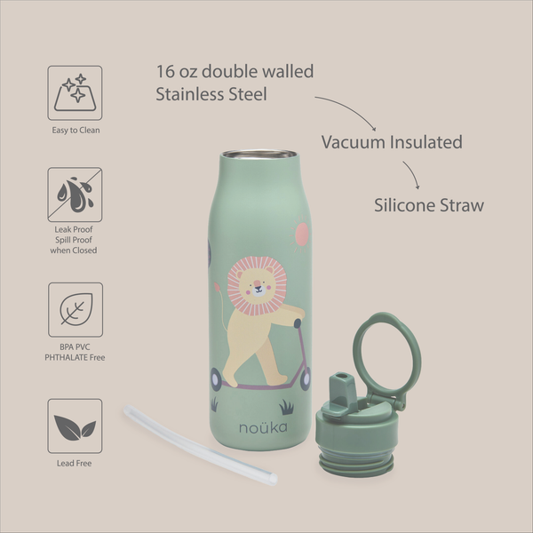 noüka Stainless Steel Drinking Bottle 12 Oz - Fleur The Ballerina (Sold ...