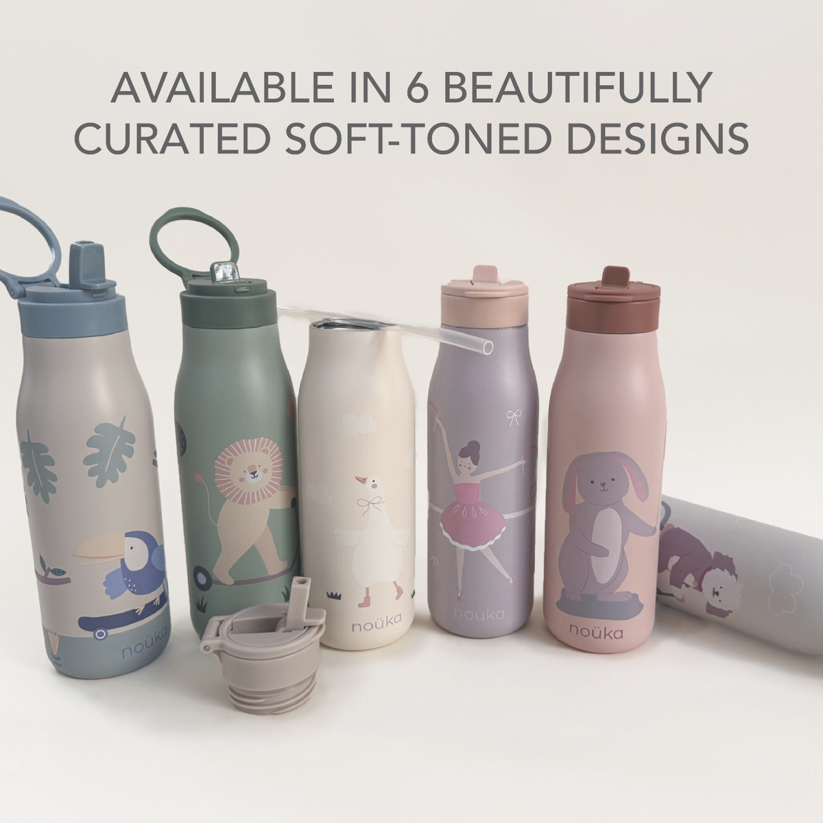 noüka Stainless Steel Drinking Bottle 16 Oz Daisy Collection - Willow The Goose