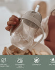 Gobelet à paille lestée anti-fuite noüka 8 oz - Sable doux
