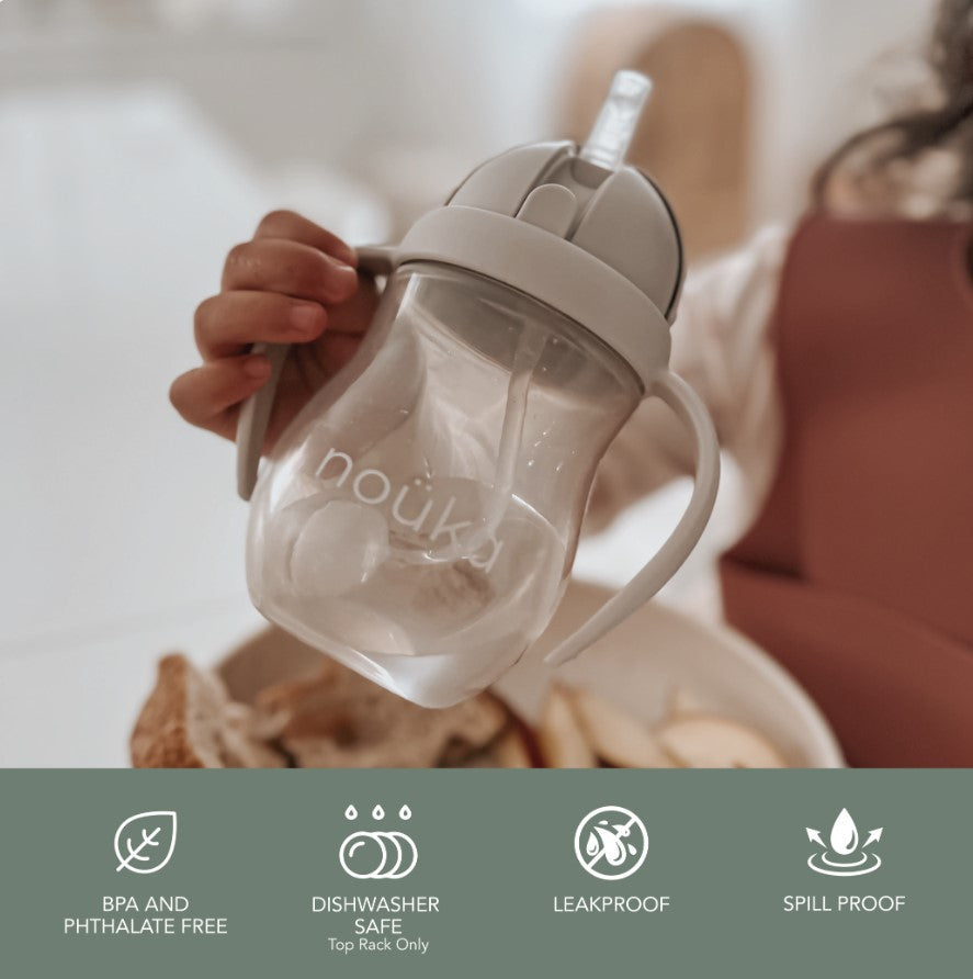 noüka Non-Spill Weighted Straw Cup 8 oz - Soft Blush