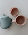 Gobelet d'apprentissage anti-fuite en silicone noüka - Bleu lys