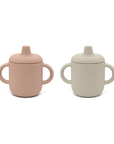 Gobelet d'apprentissage anti-fuite noüka, lot de 2 - Soft Blush/Shifting Sand