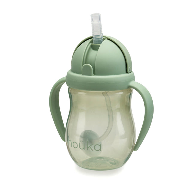 noüka Non-Spill Weighted Straw Cup 8 oz - Moss