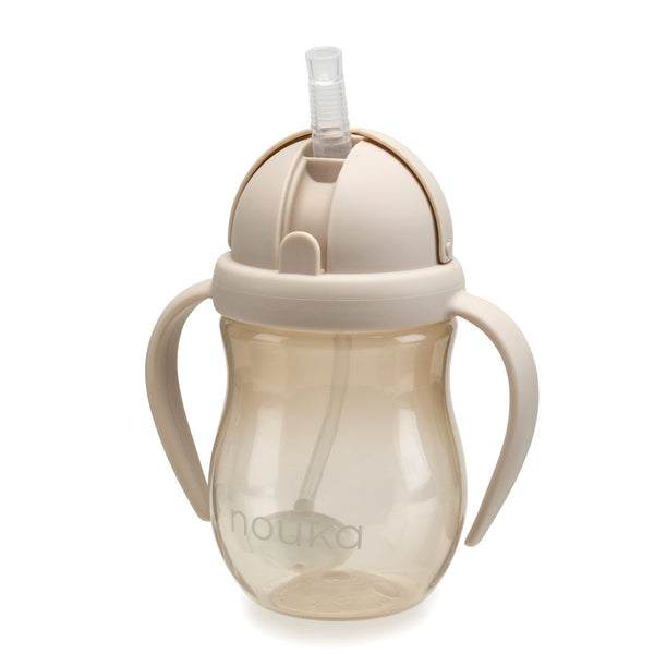 noüka Non-Spill Weighted Straw Cup 8 oz  - Soft Sand