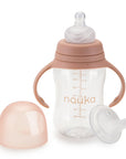 Biberon/Gobelet d'apprentissage noüka 8 oz - Rose poudré