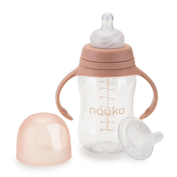 noüka Transitional Baby Bottle/Sippy Cup Soft Blush