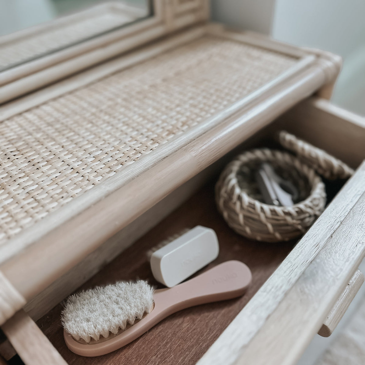 noüka Baby's First Hair Brush - Soft Blush
