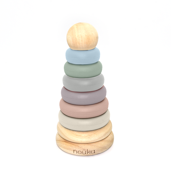 noüka Wood and Silicone Stacker-Sand Tower